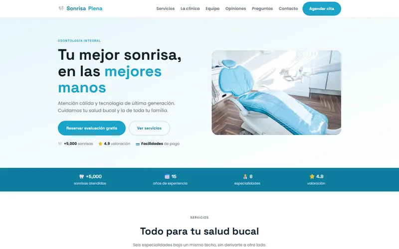 Demo web corporativa Sonrisa Plena