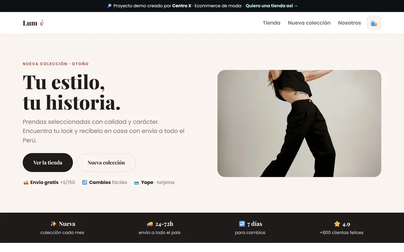 Demo ecommerce de moda Lumé